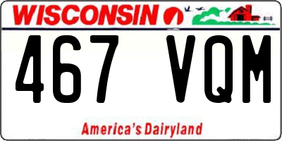 WI license plate 467VQM