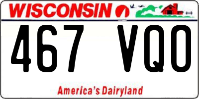 WI license plate 467VQO