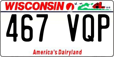 WI license plate 467VQP