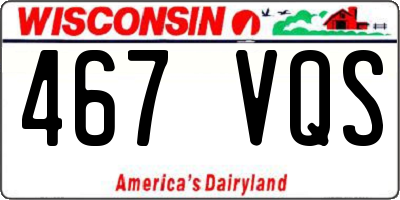 WI license plate 467VQS