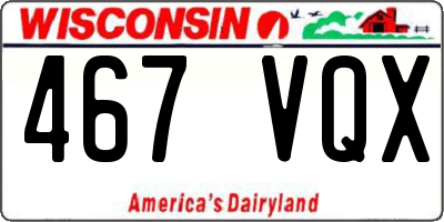 WI license plate 467VQX