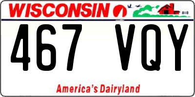 WI license plate 467VQY