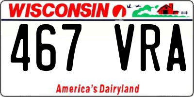 WI license plate 467VRA
