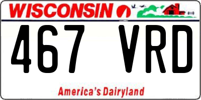 WI license plate 467VRD