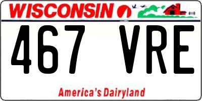WI license plate 467VRE
