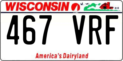 WI license plate 467VRF
