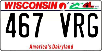 WI license plate 467VRG