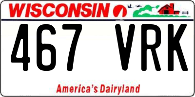 WI license plate 467VRK