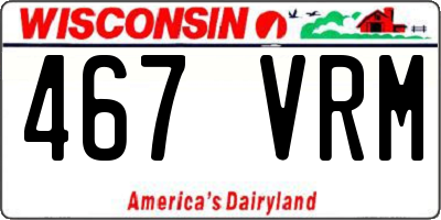 WI license plate 467VRM