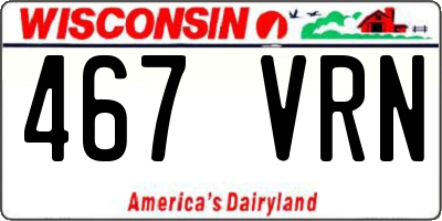 WI license plate 467VRN
