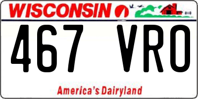 WI license plate 467VRO