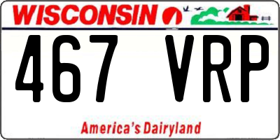 WI license plate 467VRP