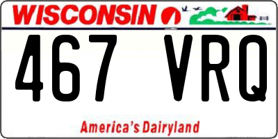 WI license plate 467VRQ