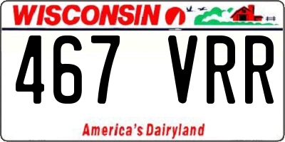 WI license plate 467VRR