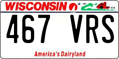 WI license plate 467VRS