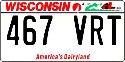 WI license plate 467VRT