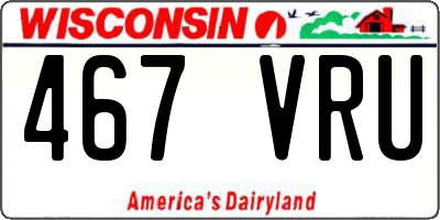 WI license plate 467VRU