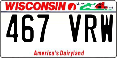 WI license plate 467VRW