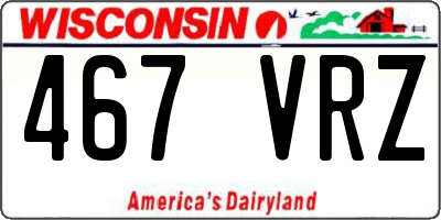 WI license plate 467VRZ