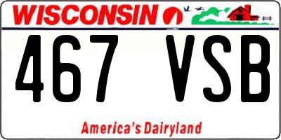 WI license plate 467VSB