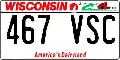 WI license plate 467VSC