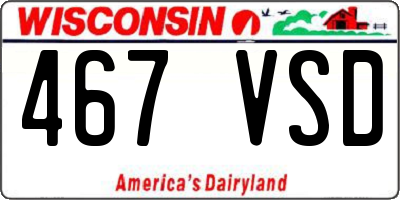 WI license plate 467VSD