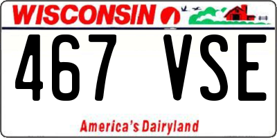 WI license plate 467VSE