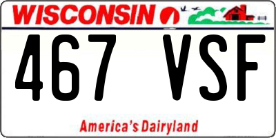WI license plate 467VSF