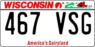 WI license plate 467VSG