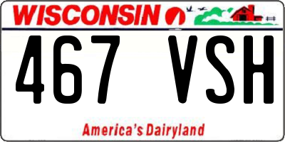WI license plate 467VSH