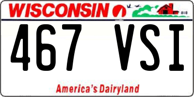 WI license plate 467VSI