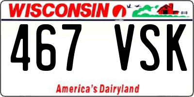 WI license plate 467VSK