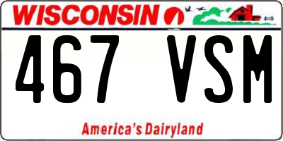 WI license plate 467VSM