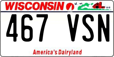 WI license plate 467VSN