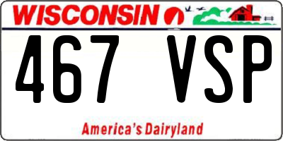 WI license plate 467VSP