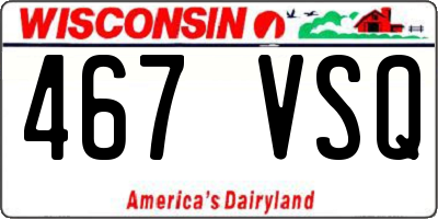 WI license plate 467VSQ
