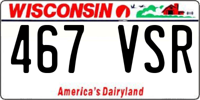 WI license plate 467VSR