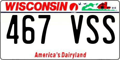WI license plate 467VSS
