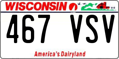 WI license plate 467VSV