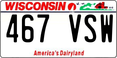 WI license plate 467VSW