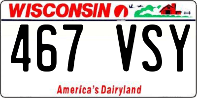 WI license plate 467VSY