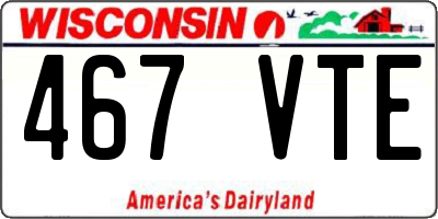 WI license plate 467VTE