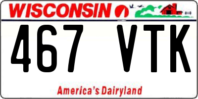 WI license plate 467VTK