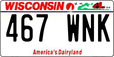 WI license plate 467WNK