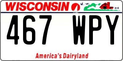 WI license plate 467WPY