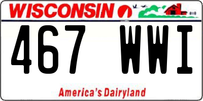 WI license plate 467WWI