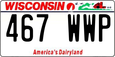WI license plate 467WWP