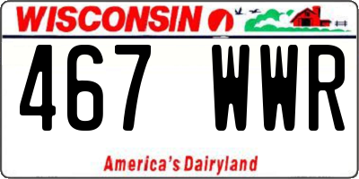 WI license plate 467WWR