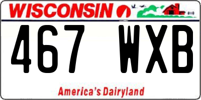WI license plate 467WXB