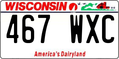 WI license plate 467WXC